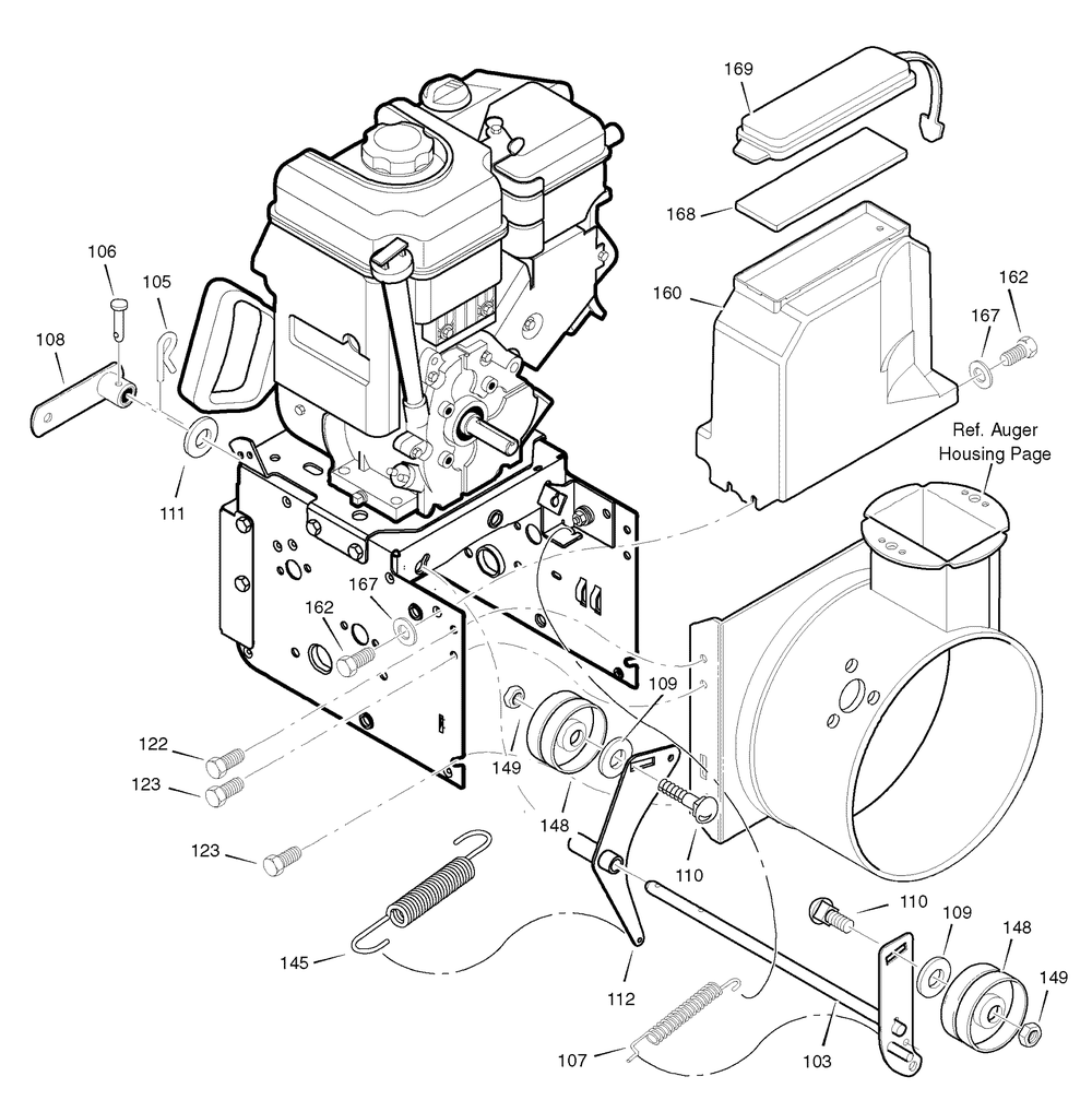 Frame Diagram and Parts List for 1695368-6291490X54 2007 Briggs and Stratton Snow Blower